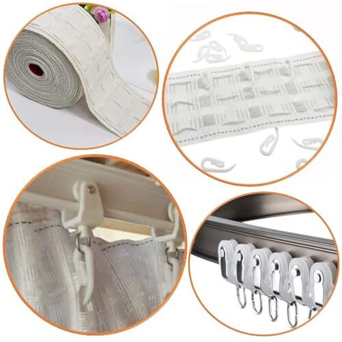 Mhs Curtain Hooks For M Track, White Nylon Plastic, Rust-Free, Pack Of 100 Pcs - Durable