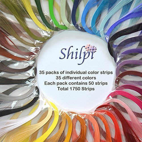 Shilpi Quilling Paper 1750 Strips Set - 3Mm, 35 Colors, 35 Packs