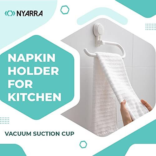 Nyarra Kitchen Towel Holder, Multifunctional Paper Towel Holder With Vacuum Suction, Easy One Push Installation, Napkin Holder For Kitchen, Under Cabinet, Over The Sink, Organizer Rack For Paper Towel Roll, Kitchen Towels [Nr-0630]