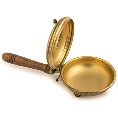 Servdharm Dhoop Dani Dhuni Loban Burner, Diameter 4.3(Metal, Round, Gold)