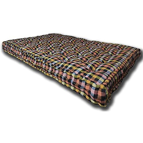 Deevine Craft Soft Thick 5-Inch Cotton Quilt Box Mattress | Gadda Medium Firm Soft Cotton Multicolour Mattress | Cotton Box Rectangle Type Single Bed Mattress (3X6 Ft Or 72X36X5 Inches)