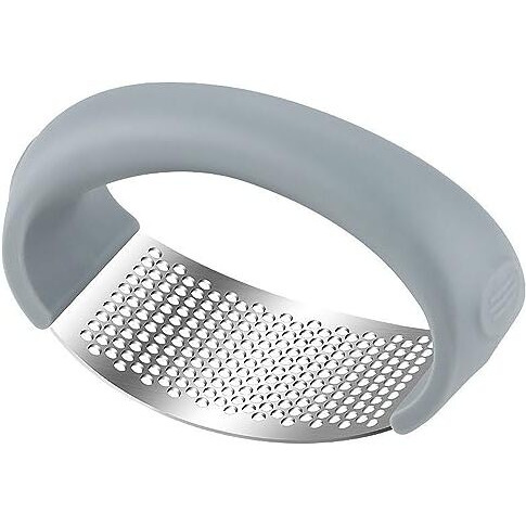 Wolpin Garlic Crusher Presser Ring Garlic Kitchen Tool Multi-Function Manual Portable Ginger Mincer, Stainless Steel