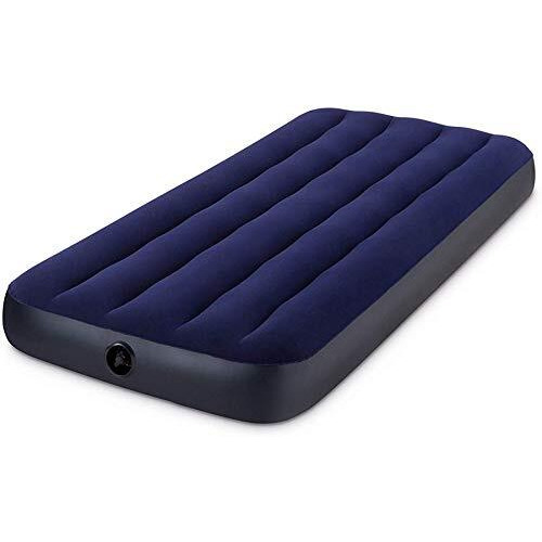 Intex Single Inflatable Air Bed Cot Size  30W X 75Lx 10H Inch | Polyvinyl Chloride - Blue