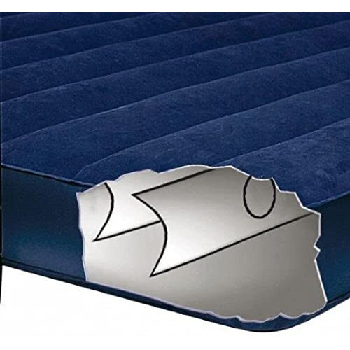 Intex Single Inflatable Air Bed Cot Size  30W X 75Lx 10H Inch | Polyvinyl Chloride - Blue