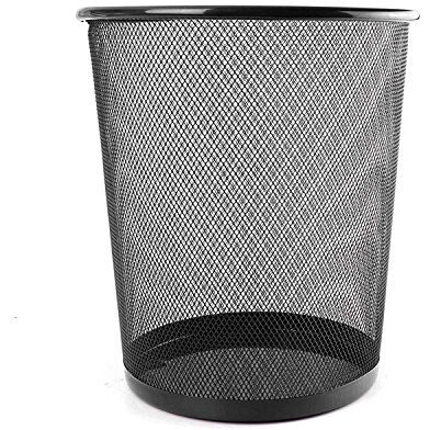 Divinext Metal Mesh Round Dustbin For Waste & Papers, 28 X 19 X 23 Cm,Black(Open-Top)