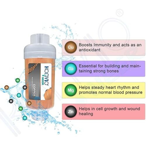 Konvio Neer 3 In 1 Copper Filter Cartridge For All Type Of Domestic Ro Uv Uf Water Purifier (4 Inch)