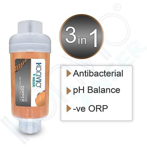 Konvio Neer 3 In 1 Copper Filter Cartridge For All Type Of Domestic Ro Uv Uf Water Purifier (4 Inch)