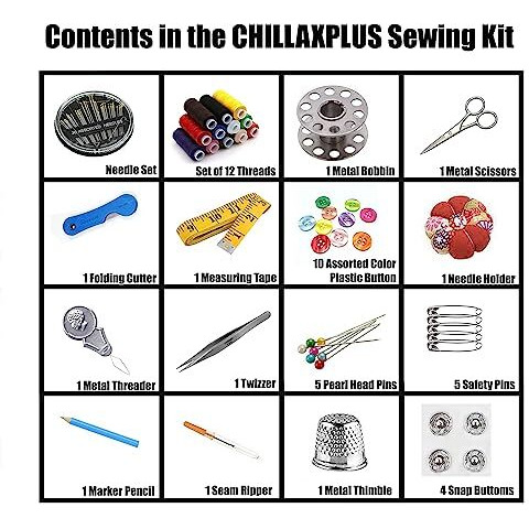 Chillaxplus Sewing Machine With 12 Threads Sewing Kit And Table, Portable Stitching Machine With Foot Pedal, Mini Silai Machine, White