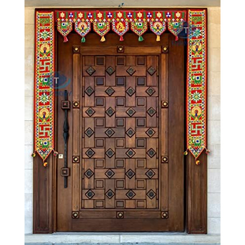 Tornory Traditional Toran Bandarwal For Home Decor/Wall Hanging For Entrance Door,Multicolour(3737 Inch,Set Of 3 Pieces)
