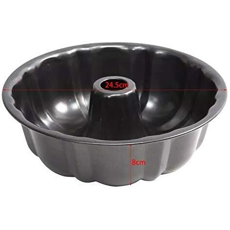 Zollyss Nonstick Bakeware Pumpkin Shape Cake Mold Jelly Pan Round Deep Bundt Baking Mold, 1 Piece - Black