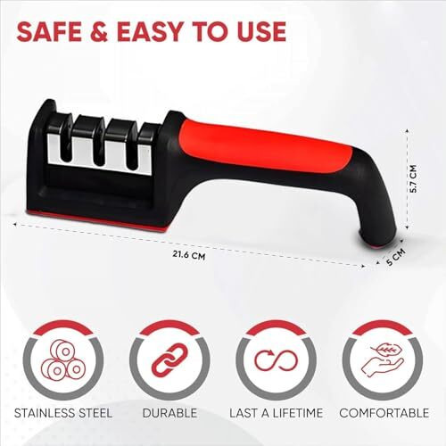 Knife Sharpener For Kitchen | Sharpener For Kitchen Knife - Sharp Knife, Sharp Knife For Kitchen | Knife Sharpner For Kitchen Knives & Small Knife | Knife Sharpener For Kitchen (Pack Of 1)