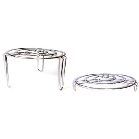 Neo Traders Round Steel Grill Tray Steamer Baking/Cooling Rack Pizza/Cake Stand Set Of 2, Multicolour