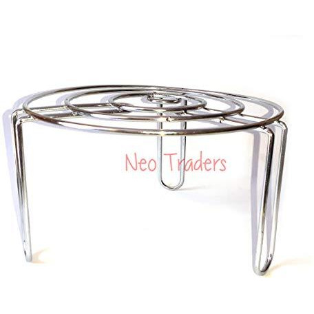 Neo Traders Round Steel Grill Tray Steamer Baking/Cooling Rack Pizza/Cake Stand Set Of 2, Multicolour