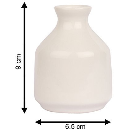 Pure Source India Porcelain Flower Vase Without Flowers, (Length 6.5 Cm Width -6.5 Cm Height - 9.5 Cm, Off- White)
