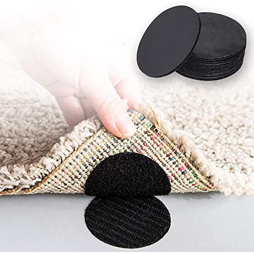 Prostuff.In Plastic 10Pcs Reusable Rug Grippers Sofa Cushion Fasteners, Washable Rug Pads Carpet Stickers, Fixed Rug Pads Non-Slip For Wooden And Hard Floors, Floor Mats, Tile Floors, Carpets (Round)