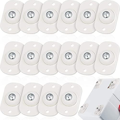 Bestaqua Self Adhesive 8 Pcs Mini Swivel Casters Wheels -360 Degree Rotation Pulley Universal Bottom Wheels For Furniture Various Storage Boxes