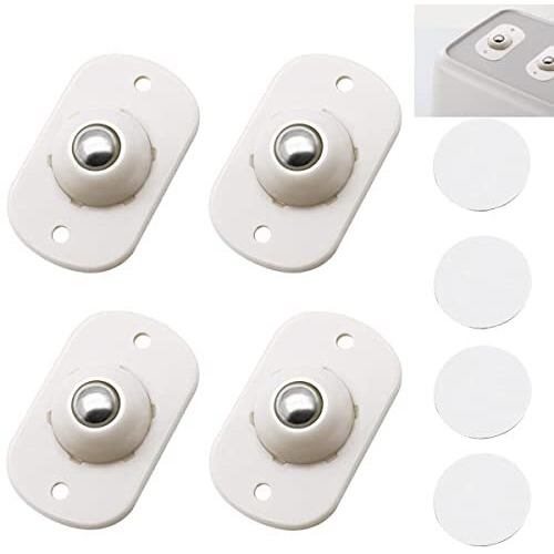 Bestaqua Self Adhesive 8 Pcs Mini Swivel Casters Wheels -360 Degree Rotation Pulley Universal Bottom Wheels For Furniture Various Storage Boxes