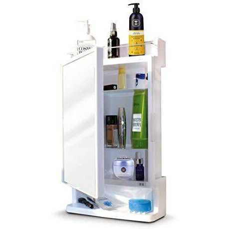 Parasnath Rich Look Bathroom Mirror Cabinet White Colour And Ample Storage Capacity For Personal Care Items | Durable Plastic Build - 6 Year Manufacturer Warranty -Made In India