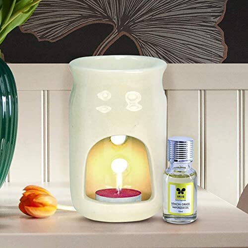 Iris - Home Fragrance For Fine-Living -Essential Vaporizer Oil/Oil Burner- Mood Enhancer Fragrance - 15 Ml Each Set Of 5- Lavender - Amber Rose - Jasmine - Lemongrass - Apple Cinnamon
