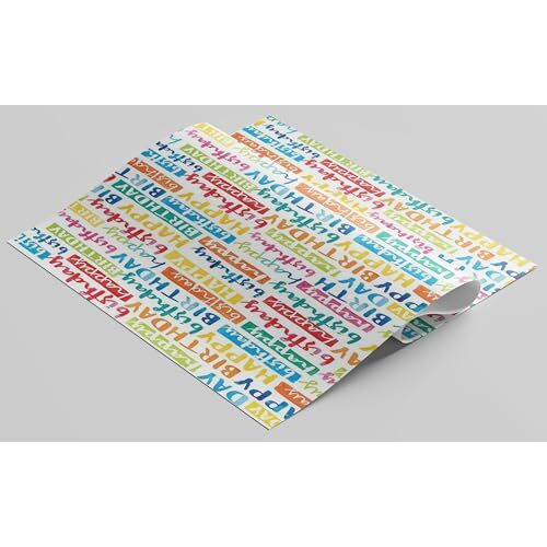 Accuprints Gift Wrapping Paper Pack Of 10|Design Birthday Print |Size 20 X 30 Inch,Multicolor