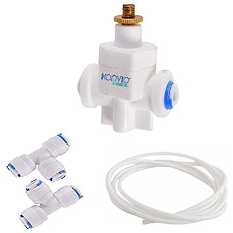 Konvio Neer Manual Tds Adjuster For All Ro Uv Uf Water Filter With 2 Tee Connectors And 2 Meter Pipe (White)