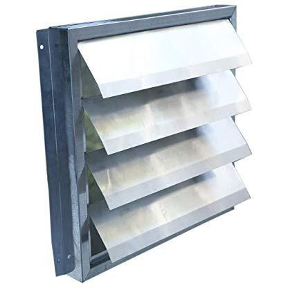 No Louver Iron Shutter For Exhaust Fan 12-Inch, Silver, Pack Of 1