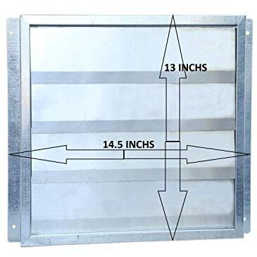 No Louver Iron Shutter For Exhaust Fan 12-Inch, Silver, Pack Of 1