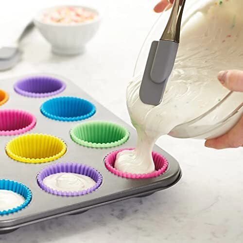 Royals Silicone Mix Shapes Muffin, Cupcake, Jelly, Dhokla, Idli Moulds, Pack Of 8, Multicolour