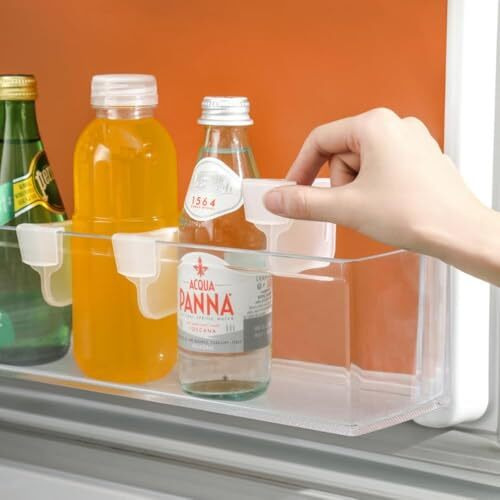 Astonandia Fridge Storage Divider,Fridge Organiser For Sachet Seasoning Sauce Packet Space Saving Divider For Kitchen Desk Bathroom (Clear) (12)
