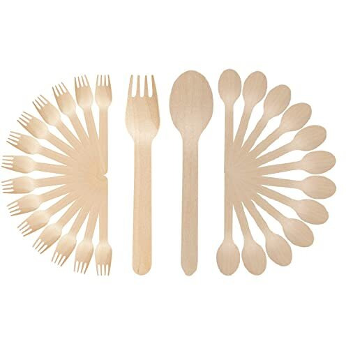 G 1 Spoons | Bio-Degradable | Disposable | Wooden Spoons | 140 Mm | 100 Pieces | Forks | 140 Mm | 100 Pieces