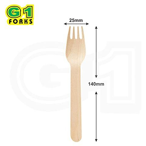 G 1 Spoons | Bio-Degradable | Disposable | Wooden Spoons | 140 Mm | 100 Pieces | Forks | 140 Mm | 100 Pieces