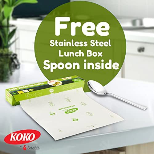 Koko Premium Multipurpose Food Wrapping Paper Roll - 25 Mtr | Premium Non-Stick Butter Wrapping Aper | Oil Absorption | Keep Food Safe & Fresh | Roti Wrapping Paper Roll And Wrapping For Kitchen