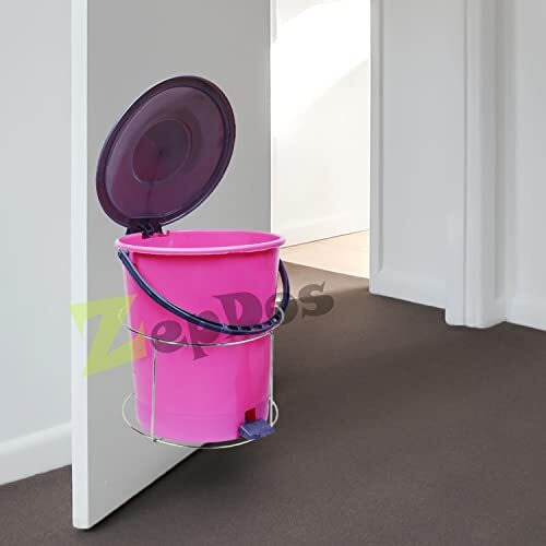 Zepdos Stainless Steel Dustbin Holder For Kitchen, Bathroom, Home And Office Bin Holder, Open-Top, Door Mounted (10 Inch)