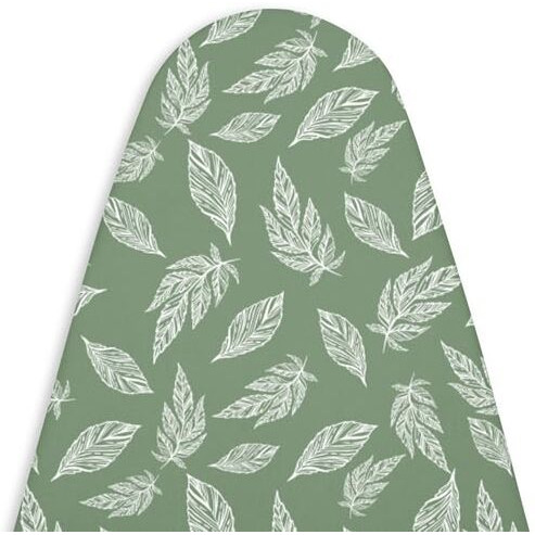 Encasa Xo Ironing Board Cover With 3Mm Thick Felt Pad For Steam Press (Fits Standard Medium Boards Of 112X34 Cm) Heat Reflective, Scorch & Stain Resistant, Printed - Big Leaves Green