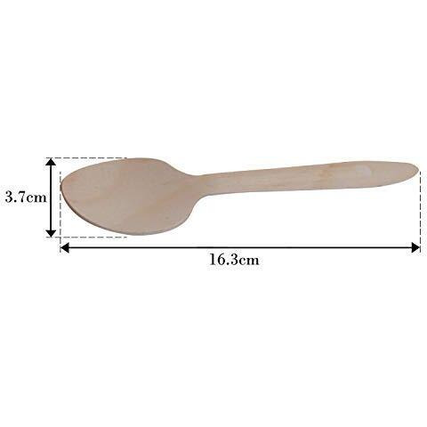 Shaktiman Yorgi India Disposable Wooden Spoon, Suitable For Lunch Dinner Snacks, 16 Cms/6.4 Inch Length - Pack Of 100