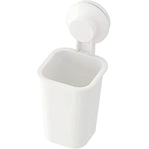 Ikea Tisken Toothbrush Holder With Suction Cup, White With Tss Cotton Balls(5 Pieces,Recycled Abs Plastic)