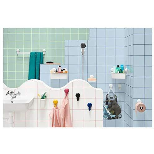 Ikea Tisken Toothbrush Holder With Suction Cup, White With Tss Cotton Balls(5 Pieces,Recycled Abs Plastic)