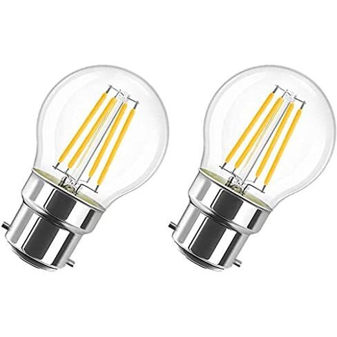 Citra 4 Watt Led Filament Light Bulb G45 B22 Base Dimmable - Pack Of 2 (Warm White)