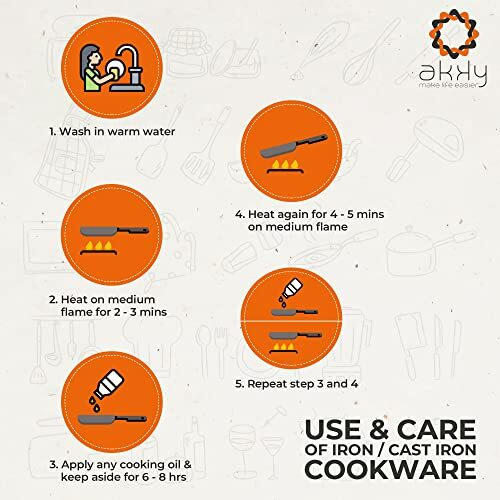 Akky Original Iron/Loha Kadhai/Fry Kadhai Bottom Deep Chinese Wok With Wooden Handle For Frying And Cooking (10 Inch / 25.4 Cm), 2.5L