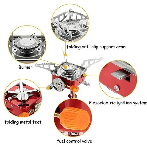 Sixfire Stainless Steel Gas Stove Ultra Light Folding Furnace Outdoor Metal Camping Gas Stove Picnic Cooking Butane Powered