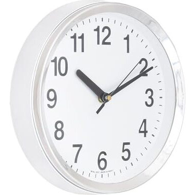Chronikle Beautiful Round Silver Color Plastic Case White Dial Analog Wall Clock For Living Room Home Decorations Office Gifts (Size 20 X 4.5 X 20 Cm | Weight 278 Gram)