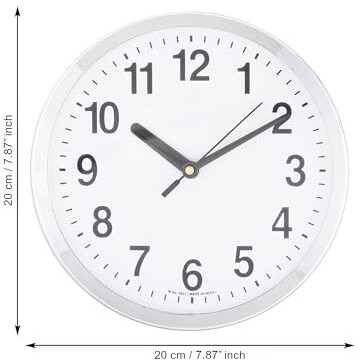 Chronikle Beautiful Round Silver Color Plastic Case White Dial Analog Wall Clock For Living Room Home Decorations Office Gifts (Size 20 X 4.5 X 20 Cm | Weight 278 Gram)
