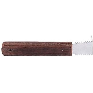 Hazel Stainless Steel Coconut Grater | Chirava Coconut Scraper Manual Wooden Handle | Handheld Coconut Peeler Scrapper | Kitchen Accessories Items