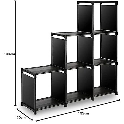 Snazzy Plastic Multipurpose Foldable Open Bookshelf, Book Shelves, Bookcase, Bookrack, Book Storage Organizer Shelf For Study Room Home Office Library (Black)