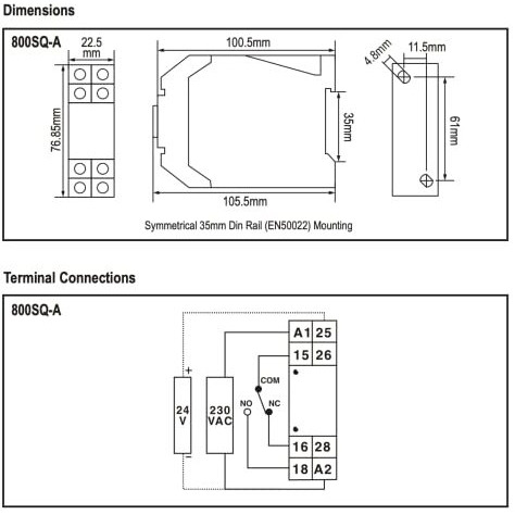 Selec 800Sq-A Din Rail On Delay Timer