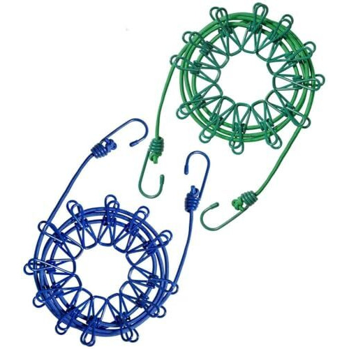 Gadget Deals 2Pc Rope For Cloth Drying -Elastic- With Hooks | Balcony Clips