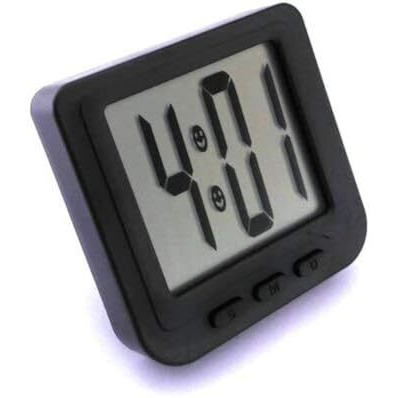 Royals Plastic Office Desk Clock (Digital Clock 1826), Black Plastic Digital Magnet Led Date And Time Clock With Flexible Back Stand