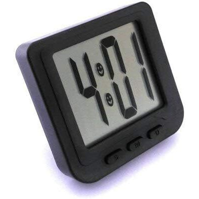 Royals Plastic Office Desk Clock (Digital Clock 1826), Black Plastic Digital Magnet Led Date And Time Clock With Flexible Back Stand