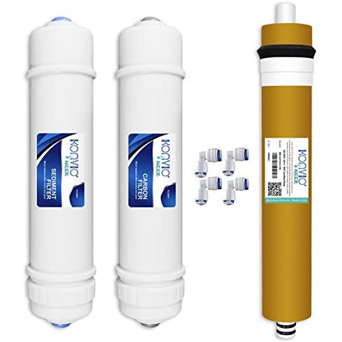 Konvio Neer 100 Gpd Ro Membrane, Carbon Sediment Filter, Inline Cartridge, High Tds Membrane For All Type Of Ro Water Purifiers (Gold)