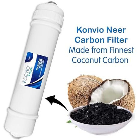Konvio Neer 100 Gpd Ro Membrane, Carbon Sediment Filter, Inline Cartridge, High Tds Membrane For All Type Of Ro Water Purifiers (Gold)